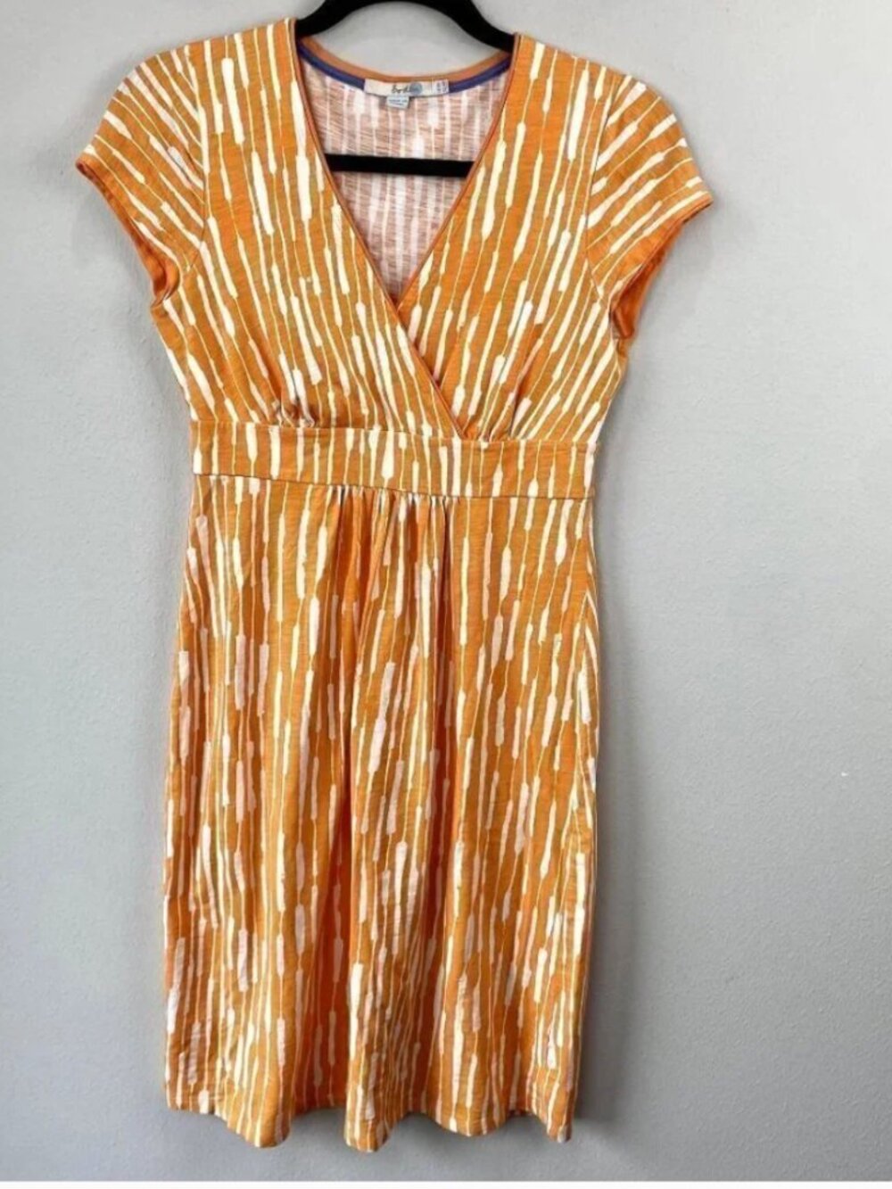 Boden Jersey Day Dress Orange Print 4
